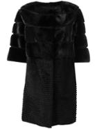 Yves Salomon Classic Fur Coat, Women's, Size: 36, Black, Mink Fur/silk/cashmere
