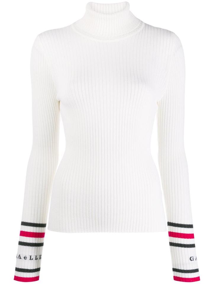 Gaelle Bonheur Roll-neck Fitted Sweater - Neutrals