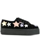 Superga Star Patch Flatform Sneakers - Black