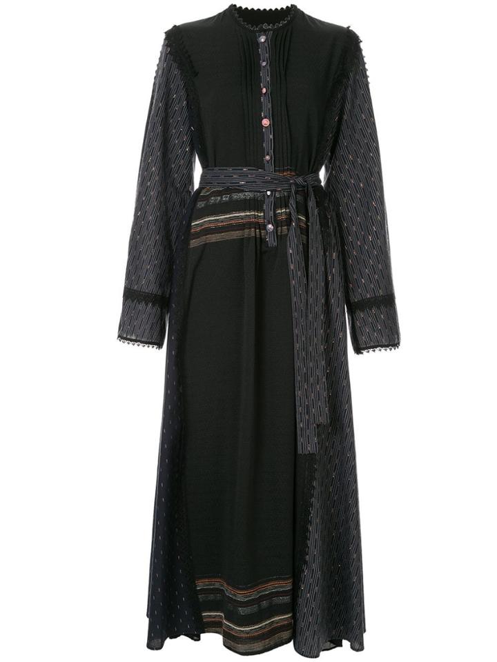 Costarellos Striped Panel Midi Dress - Blue