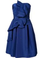 Carolina Herrera Sleeveless Flared Dress With Ruffle Details On Bodice