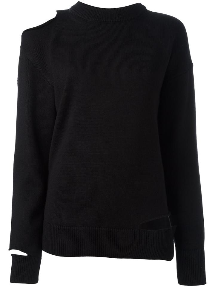 Erika Cavallini Cut-out Jumper, Women's, Size: Medium, Black, Acrylic/wool