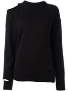 Erika Cavallini Cut-out Jumper, Women's, Size: Medium, Black, Acrylic/wool
