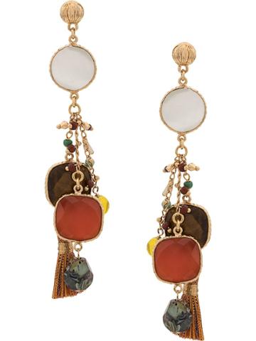 Gas Bijoux Serti Pondicherie Dropped Earrings - Gold