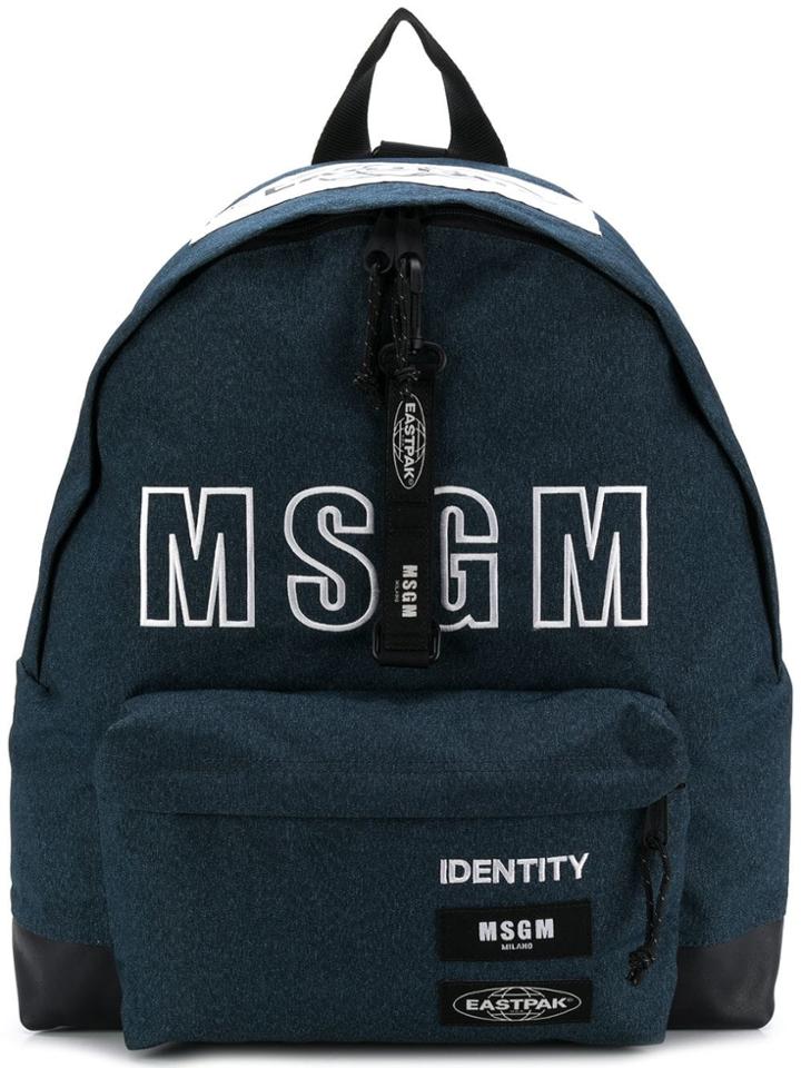 Msgm Logo Backpack - Blue