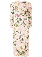 Dolce & Gabbana Lily-print Fitted Dress - Pink
