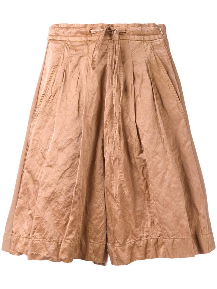 Andrea Ya'aqov - Wide Leg Shorts - Women - Cotton/polyamide/metal - M, Nude/neutrals, Cotton/polyamide/metal