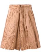 Andrea Ya'aqov - Wide Leg Shorts - Women - Cotton/polyamide/metal - M, Nude/neutrals, Cotton/polyamide/metal