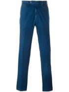 Canali Denim Straight Leg Trousers - Blue