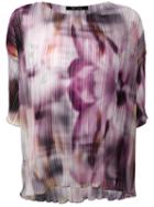 Ermanno Gallamini - Printed Top - Women - Polyester - L, Pink/purple, Polyester