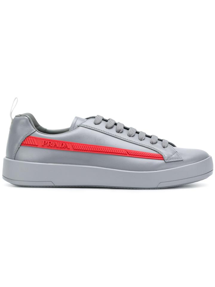 Prada Graphic Low-top Sneakers - Grey