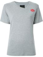 Dresscamp Lip Print T-shirt, Adult Unisex, Size: Xl, Grey, Cotton