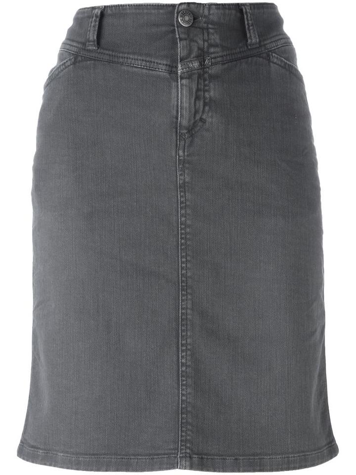 Closed Straight Denim Skirt, Women's, Size: 27, Grey, Cotton/spandex/elastane