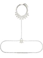 Alessandra Rich Silver Tone Pearl And Crystal-embellished Body Chain