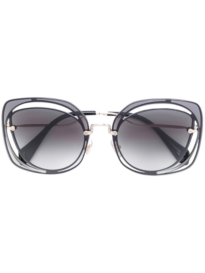 Miu Miu Eyewear Tinted Square Sunglasses - Black