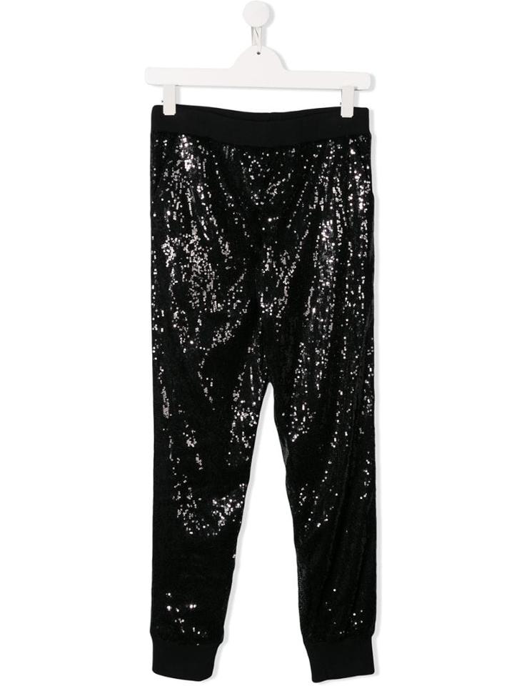 Msgm Kids Teen Sequinned Trousers - Black