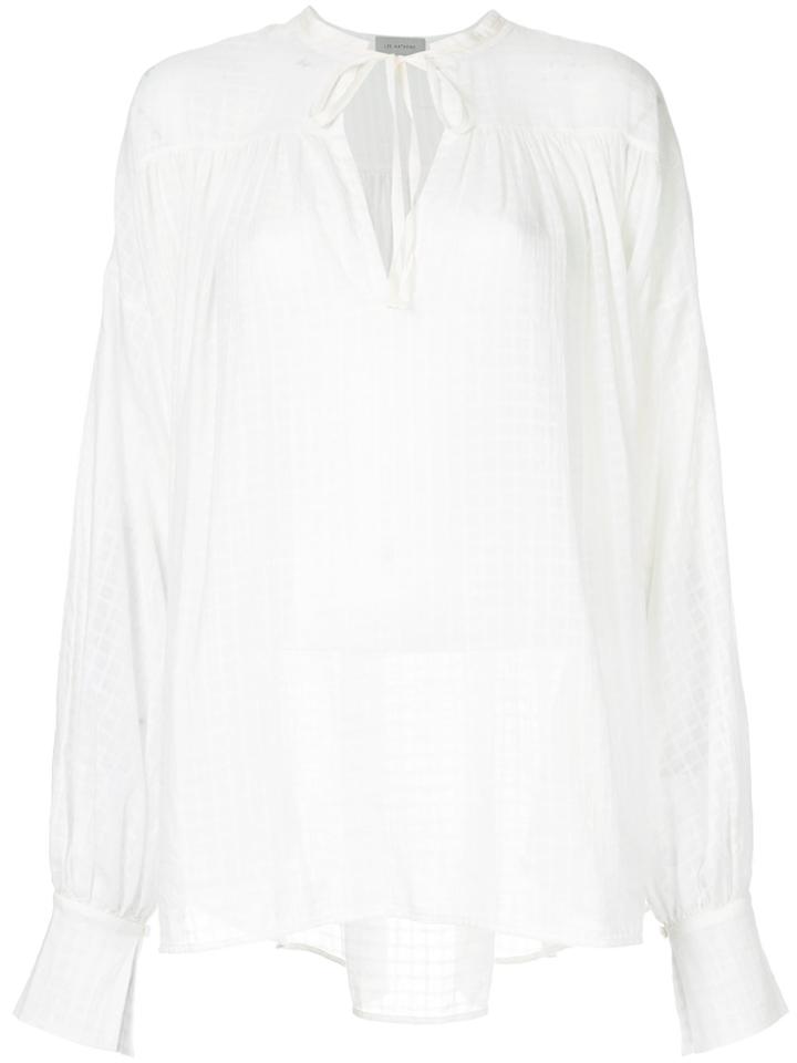 Lee Mathews Valentine Tie Front Top - White