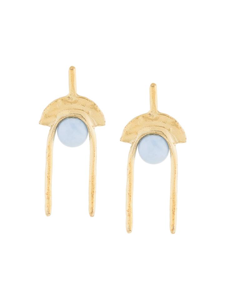 Ora.c Small Stone Earrings - Metallic