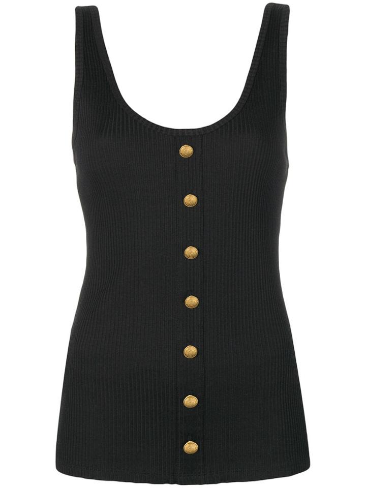 Balmain Button Detailed Vest Top - Black