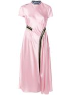 Sportmax Short Sleeve Ribbed Dress - Pink & Purple