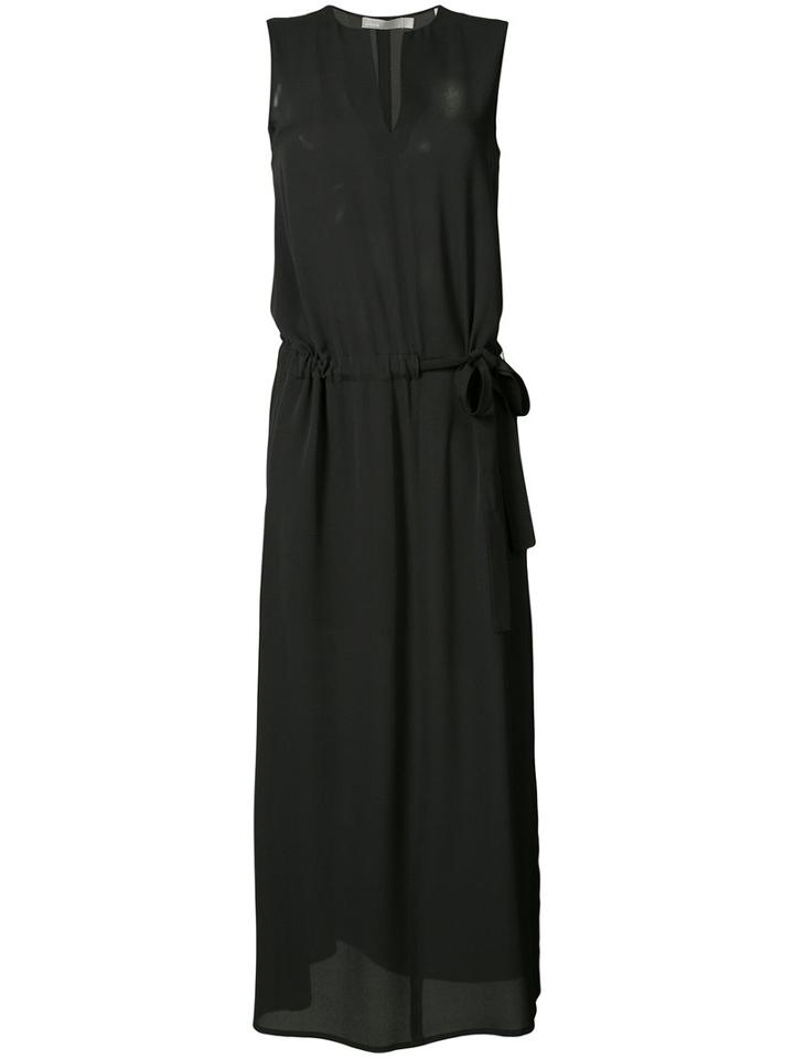 Vince - Split Neck Dress - Women - Silk/nylon/spandex/elastane/rayon - Xs, Black, Silk/nylon/spandex/elastane/rayon