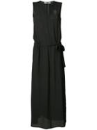 Vince - Split Neck Dress - Women - Silk/nylon/spandex/elastane/rayon - Xs, Black, Silk/nylon/spandex/elastane/rayon