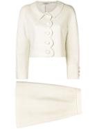 Valentino Pre-owned Scalloped Detailing Skirt Suit - White