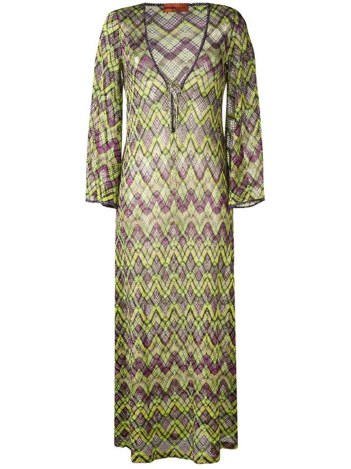 Missoni Mare Embroidered Long-sleeve Cover-up - Green