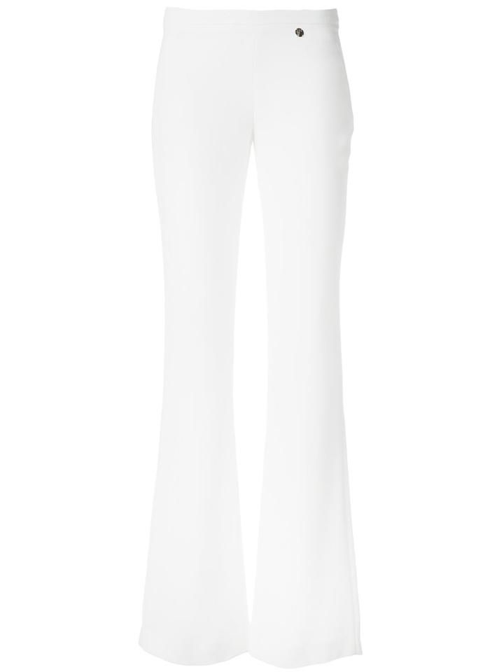 Versace Collection Wide Leg Trousers, Women's, Size: 46, White, Polyester/viscose