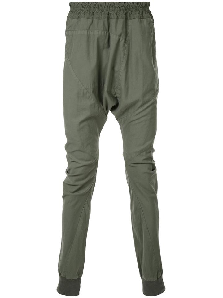 Julius Loose Fit Drop-crotch Trousers - Green