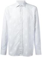 Etro Striped Shirt, Men's, Size: 42, Blue, Cotton/linen/flax
