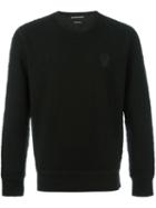 Alexander Mcqueen Cross Stitch Skull Sweatshirt, Men's, Size: Xl, Black, Polyester/wool