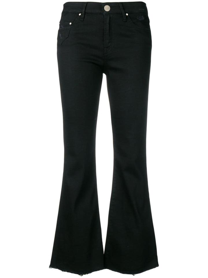 Don't Cry Cropped Flared Jeans - Black