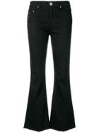 Don't Cry Cropped Flared Jeans - Black
