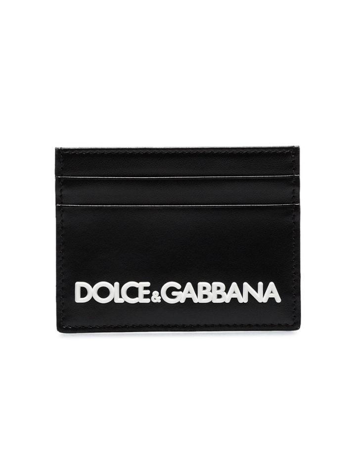 Dolce & Gabbana Black Logo Leather Cardholder