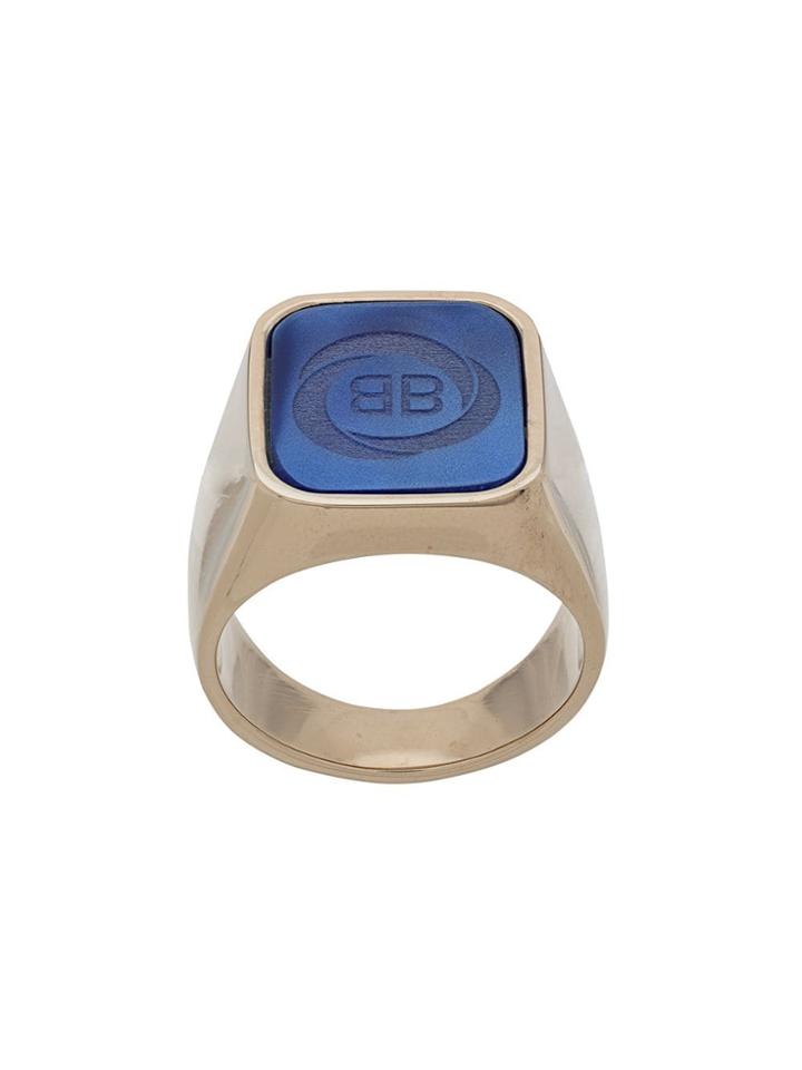 Balenciaga Square Chevaliere Ring - Metallic