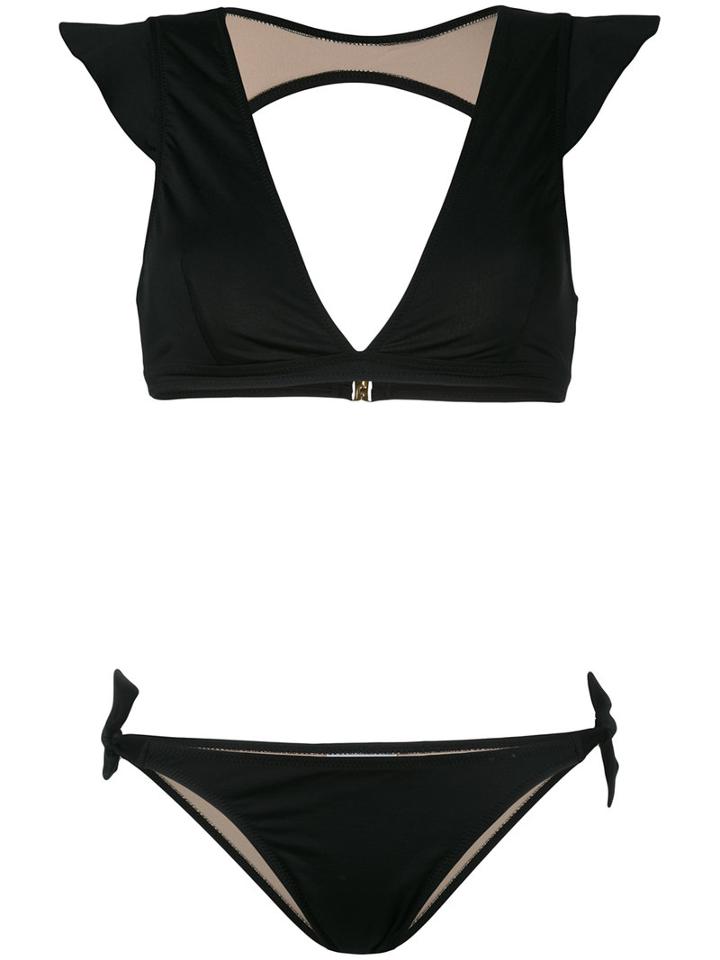 Emmanuela Swimwear - Cap Sleeve Bikini - Women - Polyamide/spandex/elastane - M, Black, Polyamide/spandex/elastane