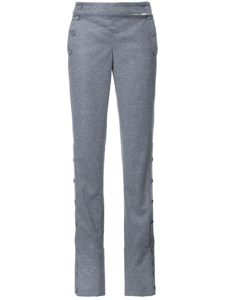 Monse Buttoned Side Straight Trousers - Grey