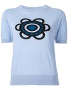 Holly Fulton Flora Knitted T-shirt, Women's, Size: Small, Blue, Cotton