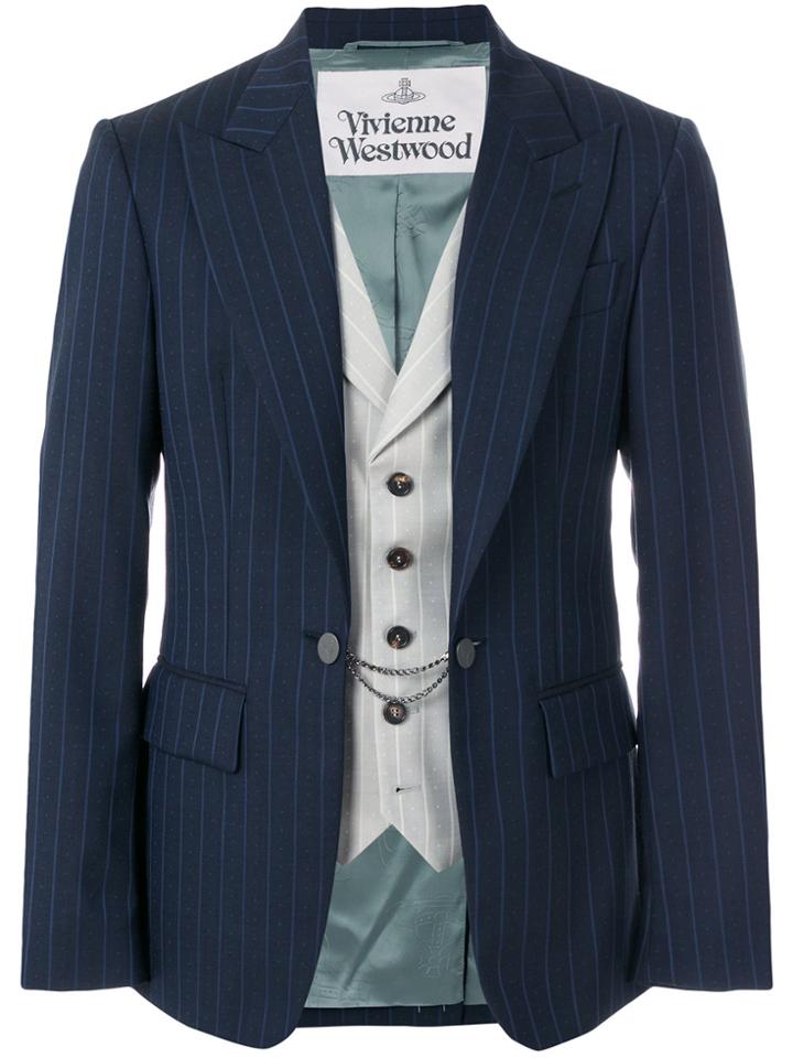Vivienne Westwood Striped Waistcoat Jacket - Blue