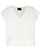 Andrea Bogosian Lace Panel Pen T-shirt - White