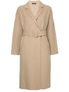 Loveless Belted Single-breasted Coat - Neutrals