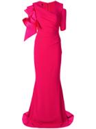 Talbot Runhof Pouf1 Dress - Pink & Purple