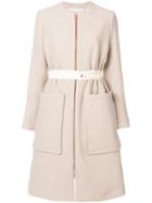 See By Chloé Zipped Collarless Coat - Nude & Neutrals