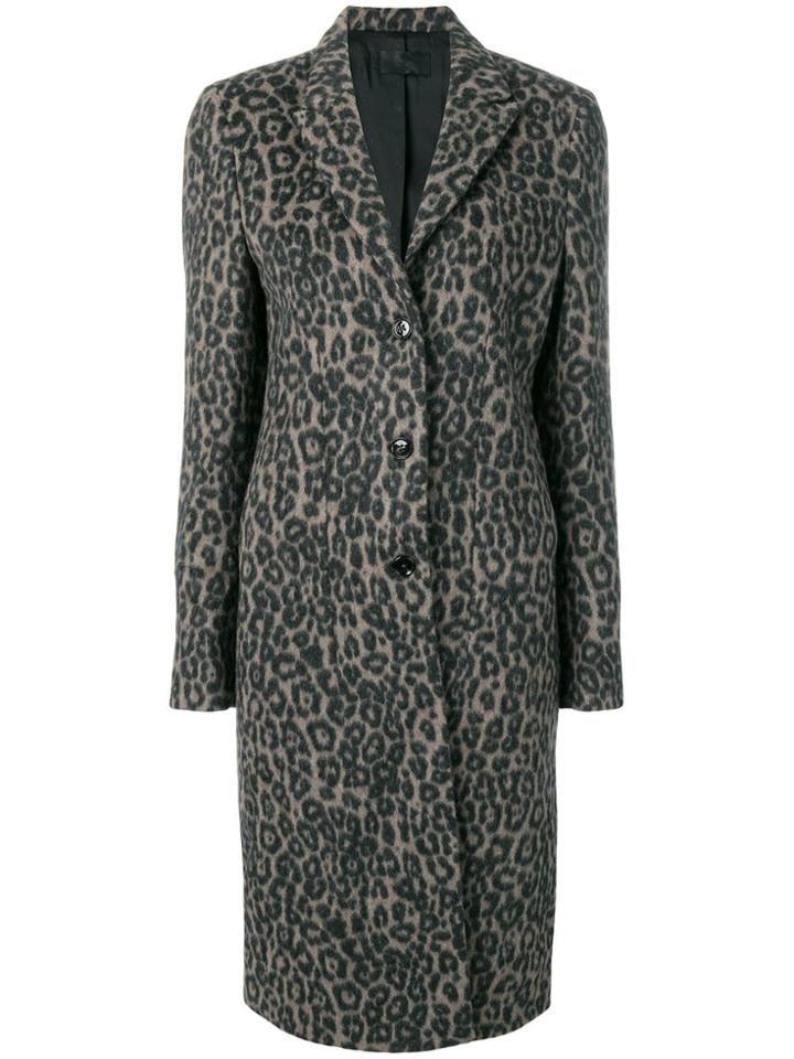 Rta Leopard Print Coat - Grey