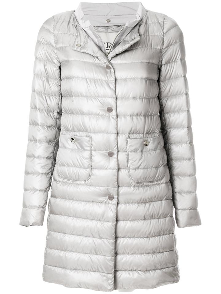 Herno Layered Down Coat - Grey