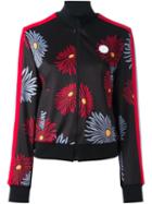 Msgm Daisy Print Bomber Jacket, Women's, Size: 40, Black, Polyester/spandex/elastane/polyamide