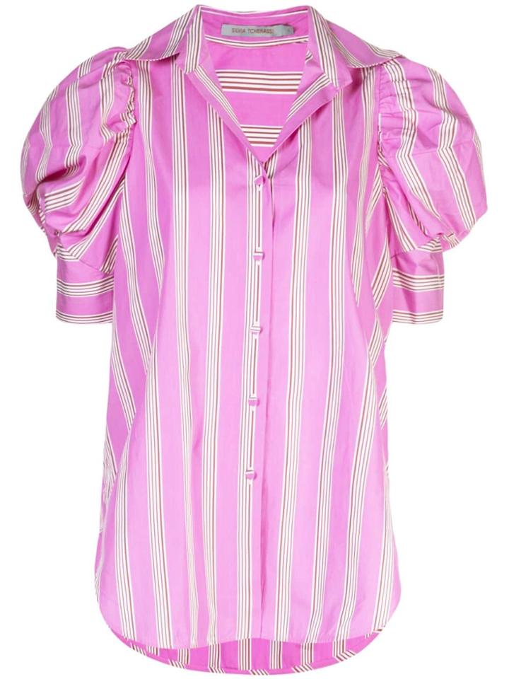 Silvia Tcherassi Striped Short-sleeve Shirt - Pink