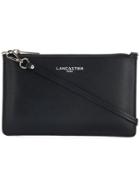 Lancaster Logo Plaque Zipped Clutch - Black