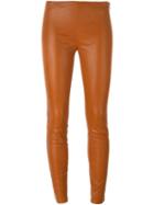 Jitrois Skinny Trousers, Women's, Size: 34, Brown, Lamb Skin/cotton/spandex/elastane